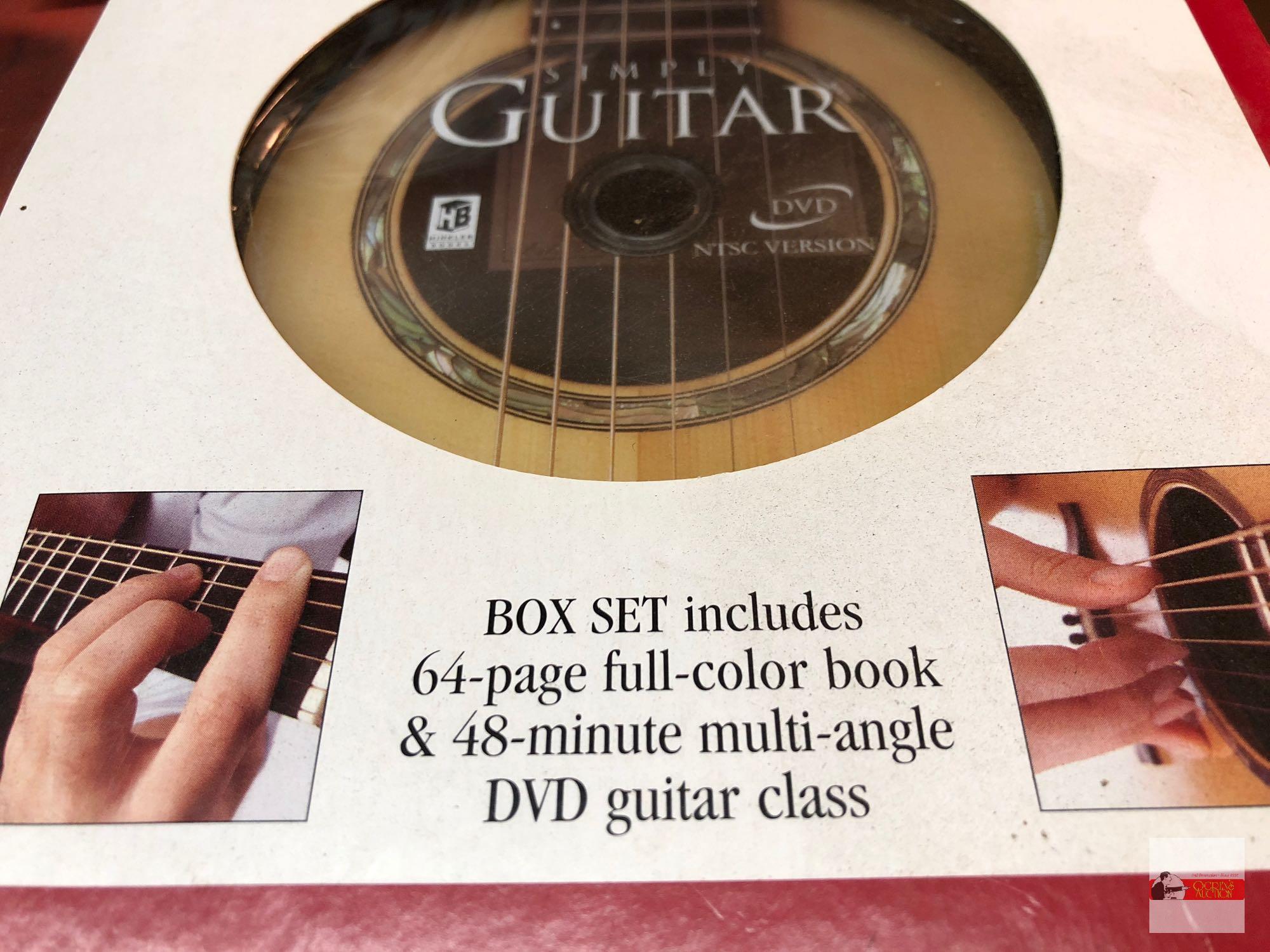 Simply Guitar Book & DVD, boxed set 64 page full color book, 48 min. DVD guitar class, new in box