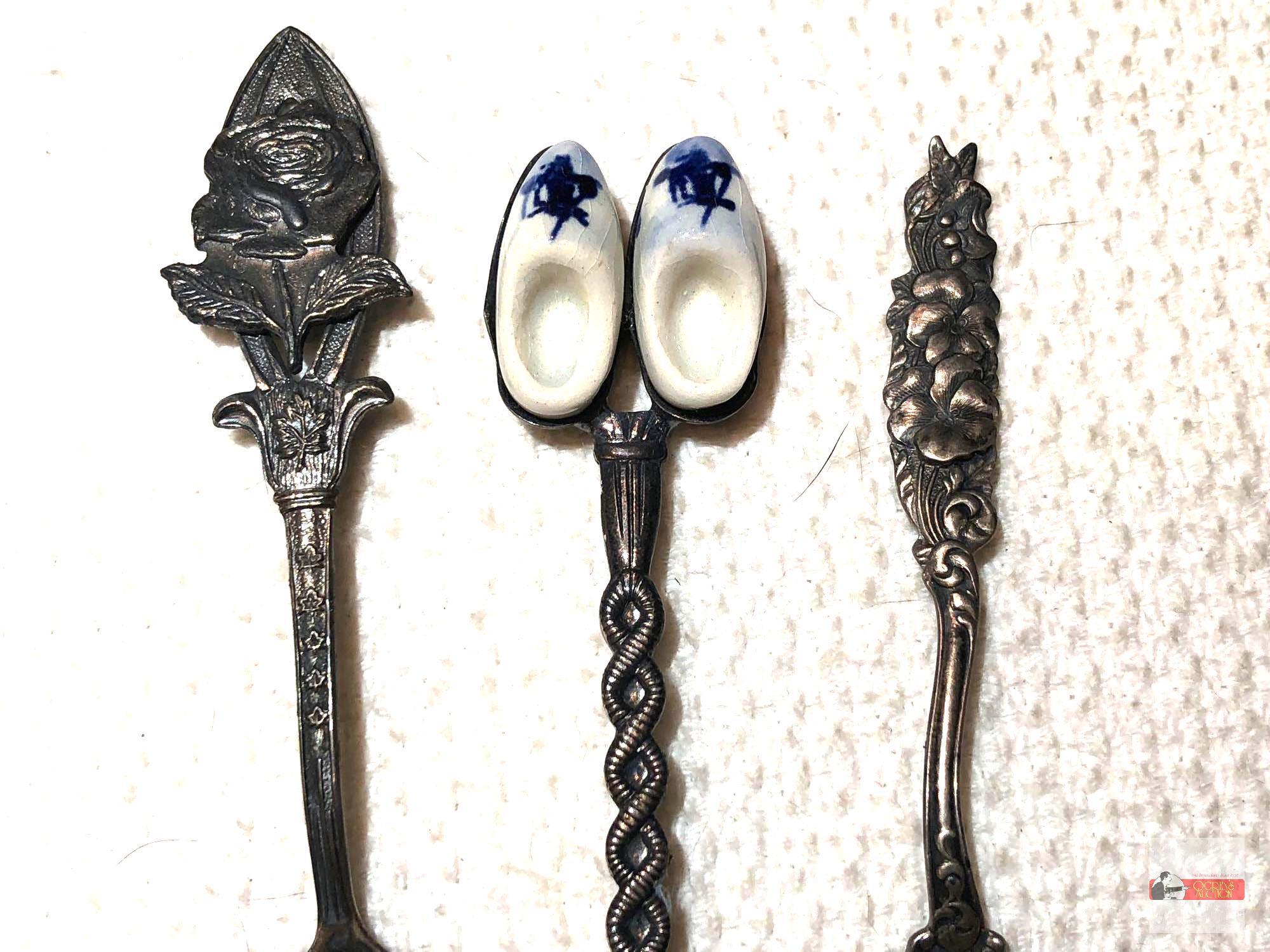 Collector Spoons - 3 sterling, Holland, Butchart Gardens, Ashbury Park NJ Boardwalk