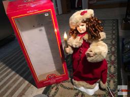 Holiday Decor - Christmas - girl caroler, Motion-ette, animated & illuminated figure, electric