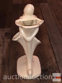 Metlox semi-nude figural vase, 8.5"h, pat.#122,449 cream color