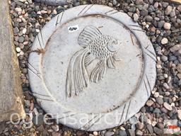 Yard & Garden - 2 round fish motif stepping stones