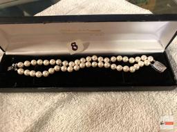 Jewelry - Bracelet - double strand pearl bracelet w/ G silver clasp