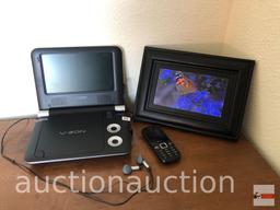 Electronics - V-Zon Coby Portable DVD player and video frame and Vortex cell phone