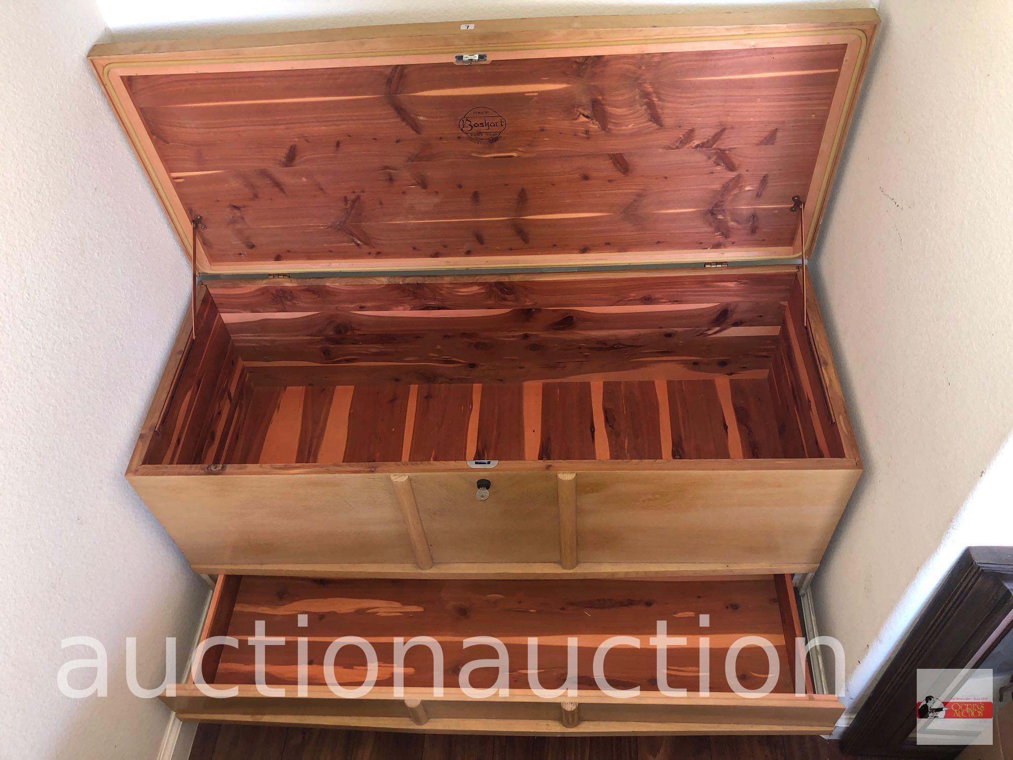 Furniture - Cedar Chest, Boshart, Seaforth Ontario, Lift top and bottom drawer, 44"wx22"hx18"d