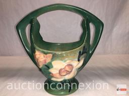 Pottery - Roseville - Magnolia #383-7, green, Magnolia is a late period line introduced by Roseville