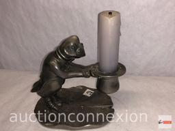 Candlestick - Mr. Toad, 1992 Seagull Canada, Etain Pewter Zinn