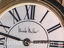 Wrist Watch - Nicole Miller, Roman numerals, Swiss movement, stainless steel back, metal bezel