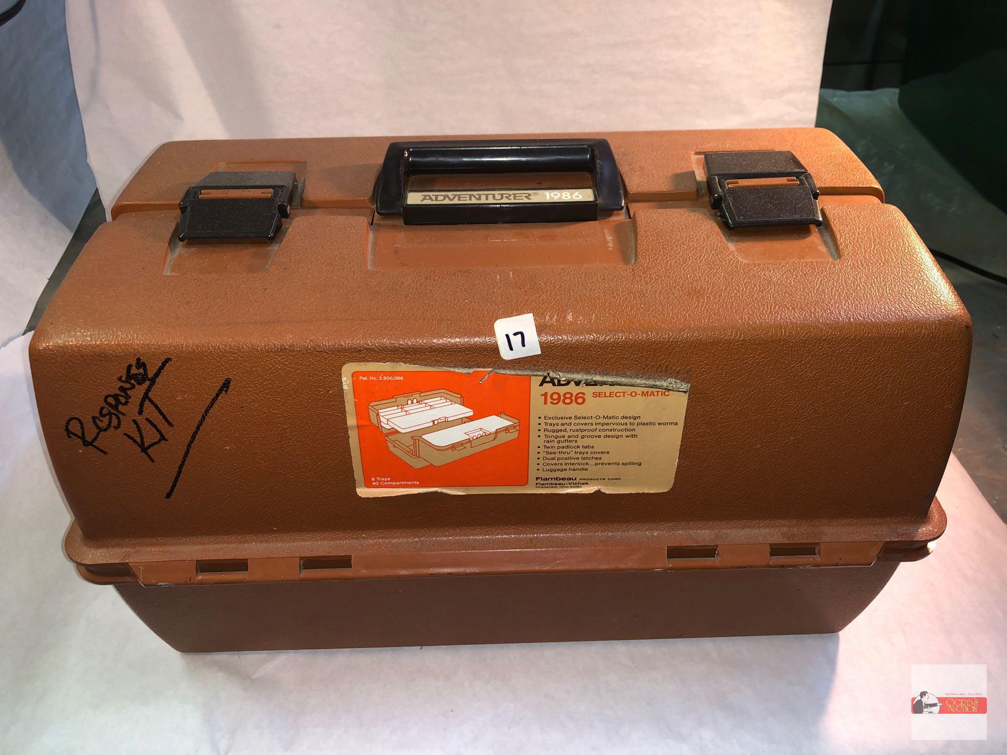 Tackle Box - Flambeau Adventurer 1986 Select-o-matic, 6 inside compartments, 17.5"wx10.5"dx10.5"h