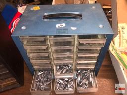 Fishing - Akro-Mils 18 drawer organizer 10"wx6.5"dx9.5"h with fishing weights