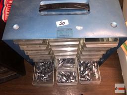 Fishing - Akro-Mils 18 drawer organizer 10"wx6.5"dx9.5"h with fishing weights