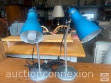 Lamps - 2 Sorbetine Table lamp, blue 8"h "Atelio"