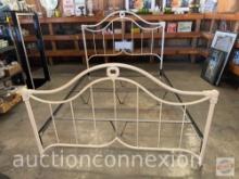 Furniture - Iron bed frame, queen size, white