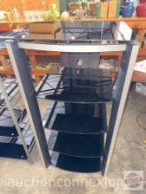 Stereo Shelf stand, Black glass