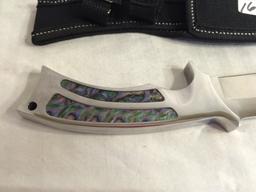 Collector Made In China Stainless Steel Knife Silver Handle With Design 11" Long Actual Knife Size