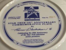 Collector Vintage 1991 Porcelain Plate Star Trek 25th Annv. Commemorative Plate No.2935C