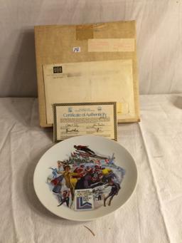 Collector Vintage 1980 Porcelain Plate The Official 1980 Olympic Winter Games Plate Size:8.5"Roun