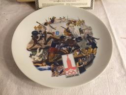 Collector Vintage 1980 Porcelain Plate "The Official Olympic Summer Games Plate Size:8.5"Round