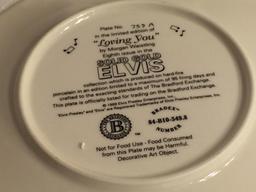 Collector Vintage Porcelai Plate "Loving You" Solid Gold Elvis Plate No.758A Size:8.3/8" Round COA