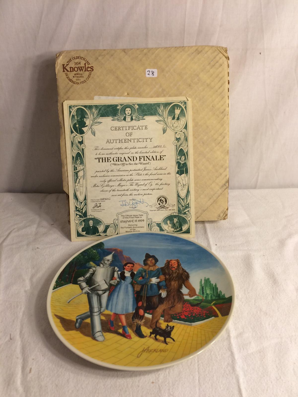 Collector Vintage 1979 Porcelain Plate The Wizard Of Oz " The Grand Finale" 10"Round Plate COA