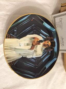 Collector Vintage 1986 Porcelain Plate Star Wars "Princess Leia" No.3740-L Size:8.5" Round W/Cao