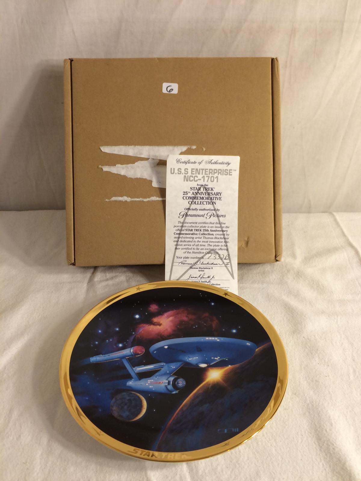 Collector Vintage 1994 Porcelain Plate Star Trek USS Enterprise NCC- 1701 25th Plate No.2332B