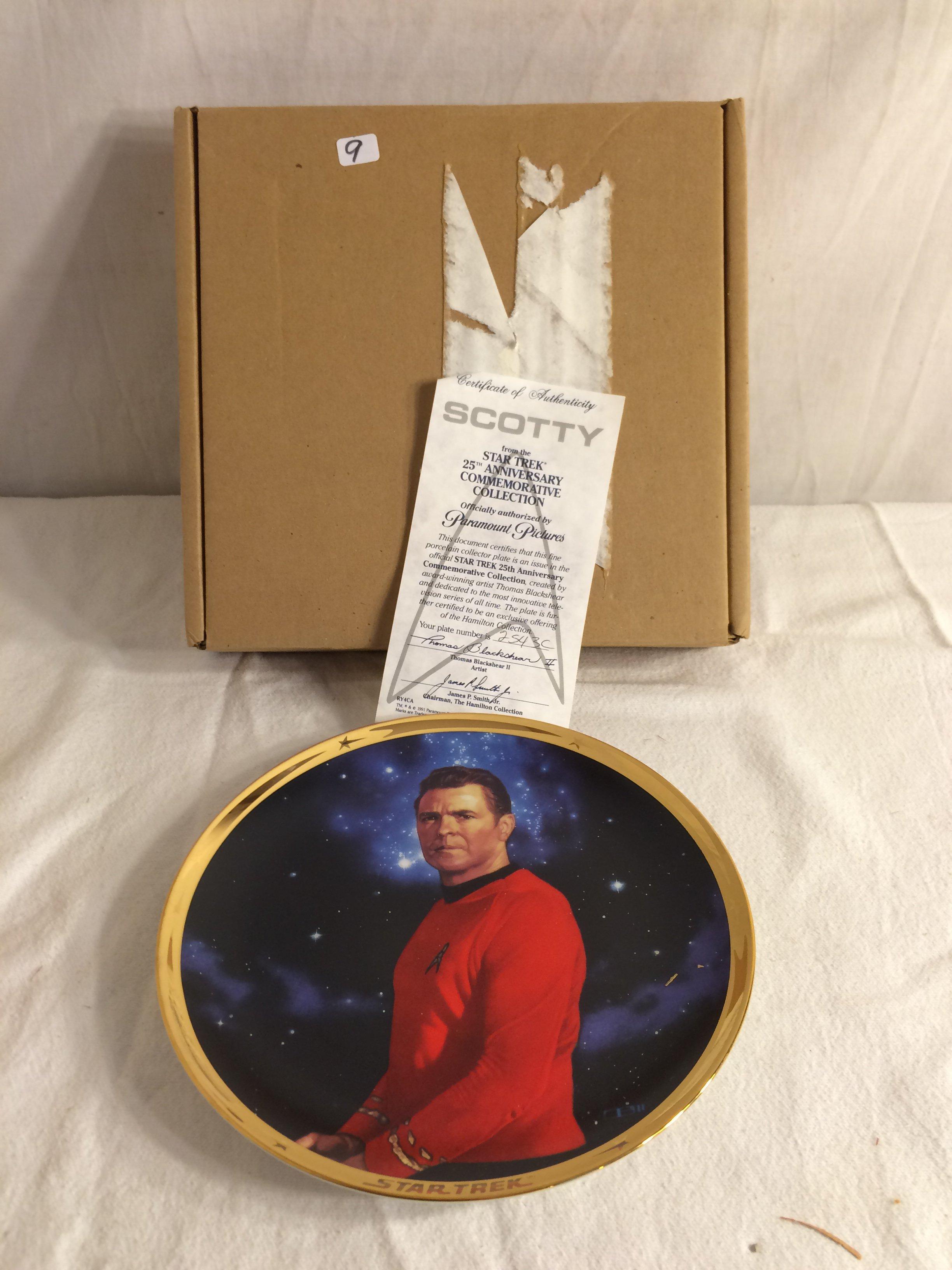 Collector Vintage 1991 Porcelain Plate Star Trek 25th Annv. Commemorative Plate  No.2543C Sz:8.5