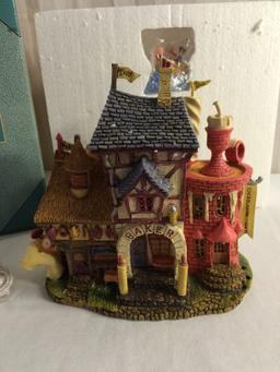 Collector Storybook Village Fairy Tales "The Butcher Baker & Candlestick Maker" Lighted Building Set