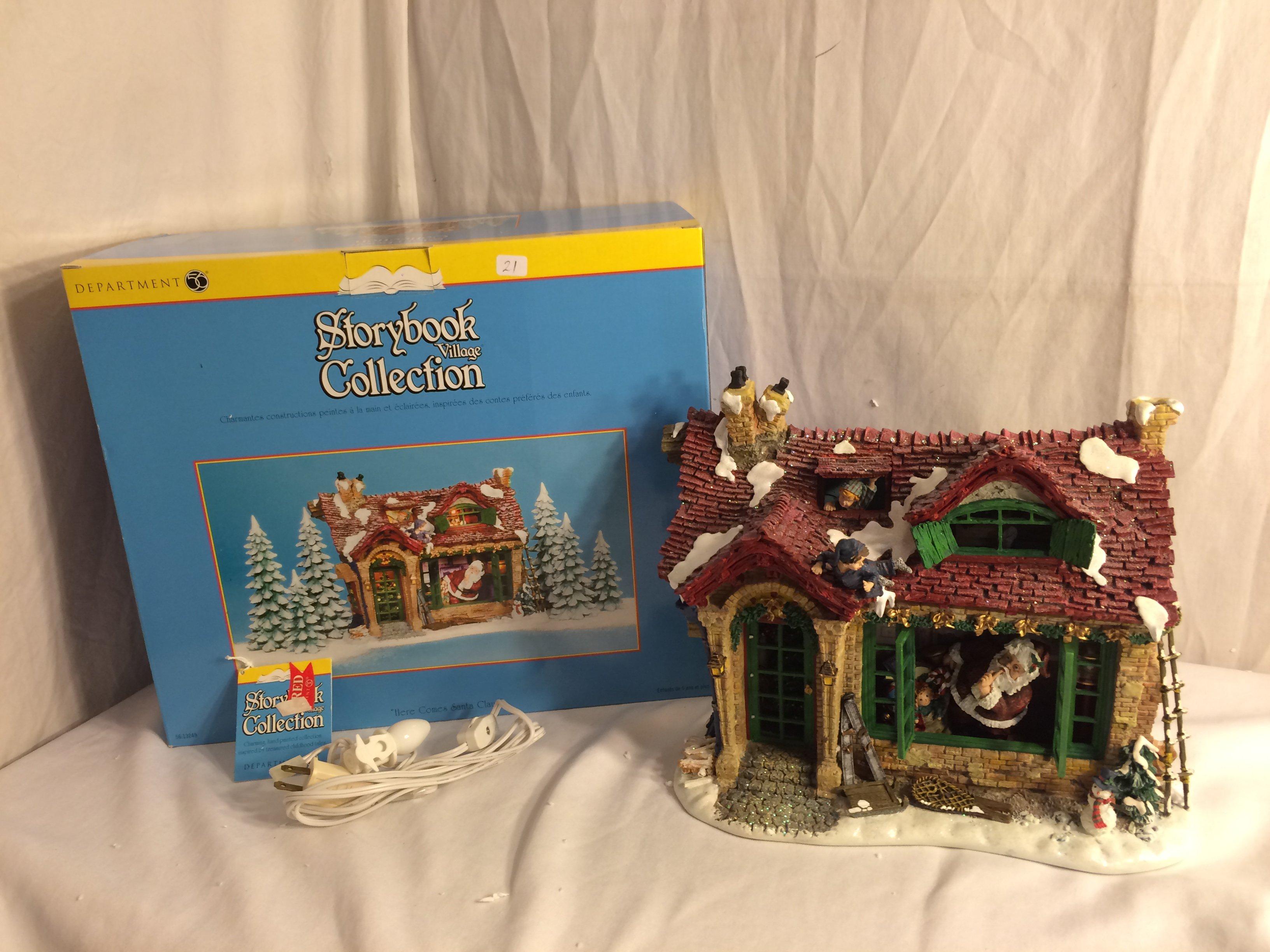 Storybook Village Collection "Here Comes Santa Claus" 56.13249 Handpainted Lighted Building & Acc.