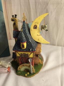 Collector Storybook Village Fairy Tales "H.D. Diddle Fiddles" Handpainted Lighted Building Set of 4