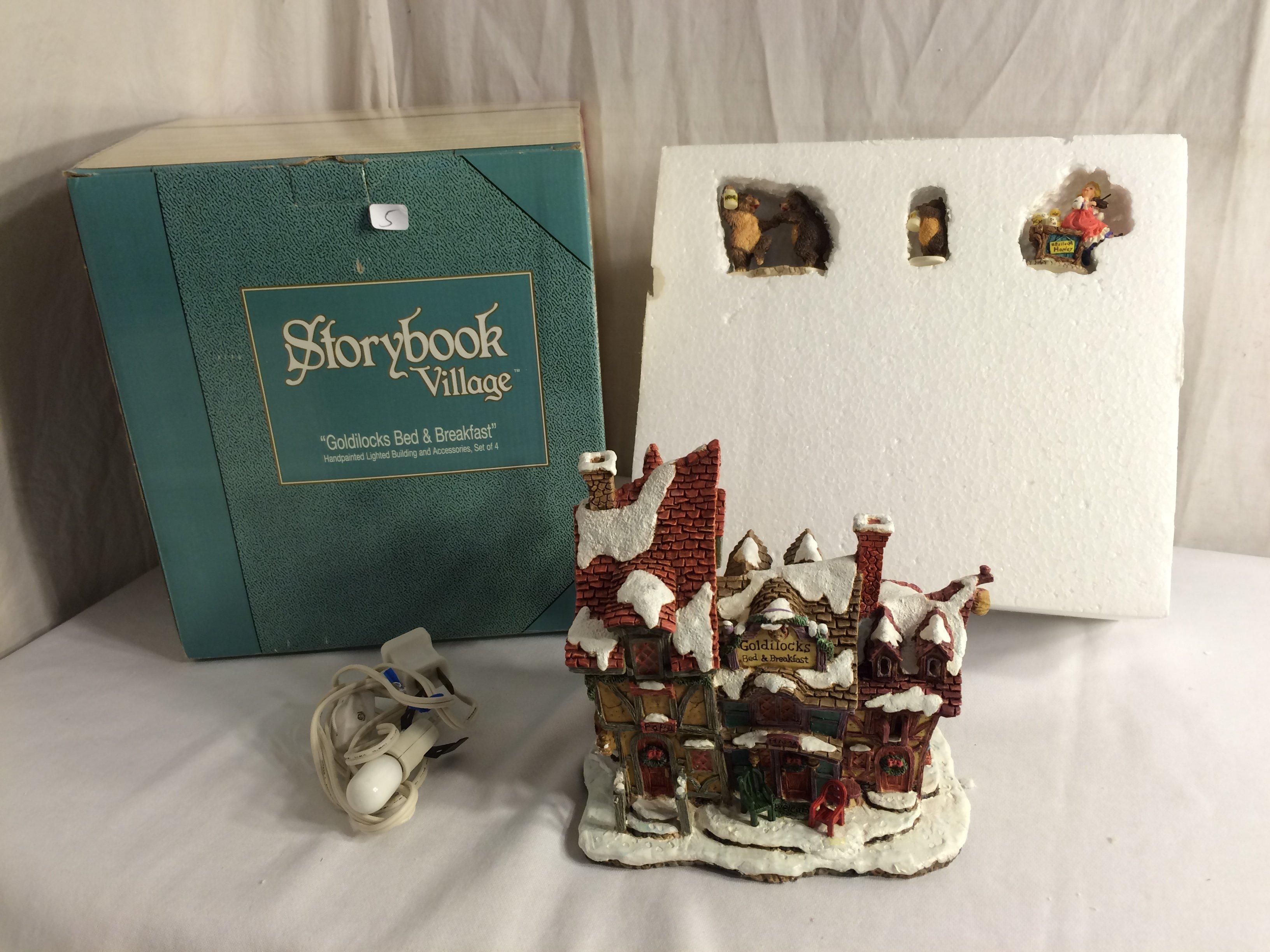 Collector Storybook Village Fairy Tales "Goldilocks Bed & Breakfast" Handpainted Lighted Building se