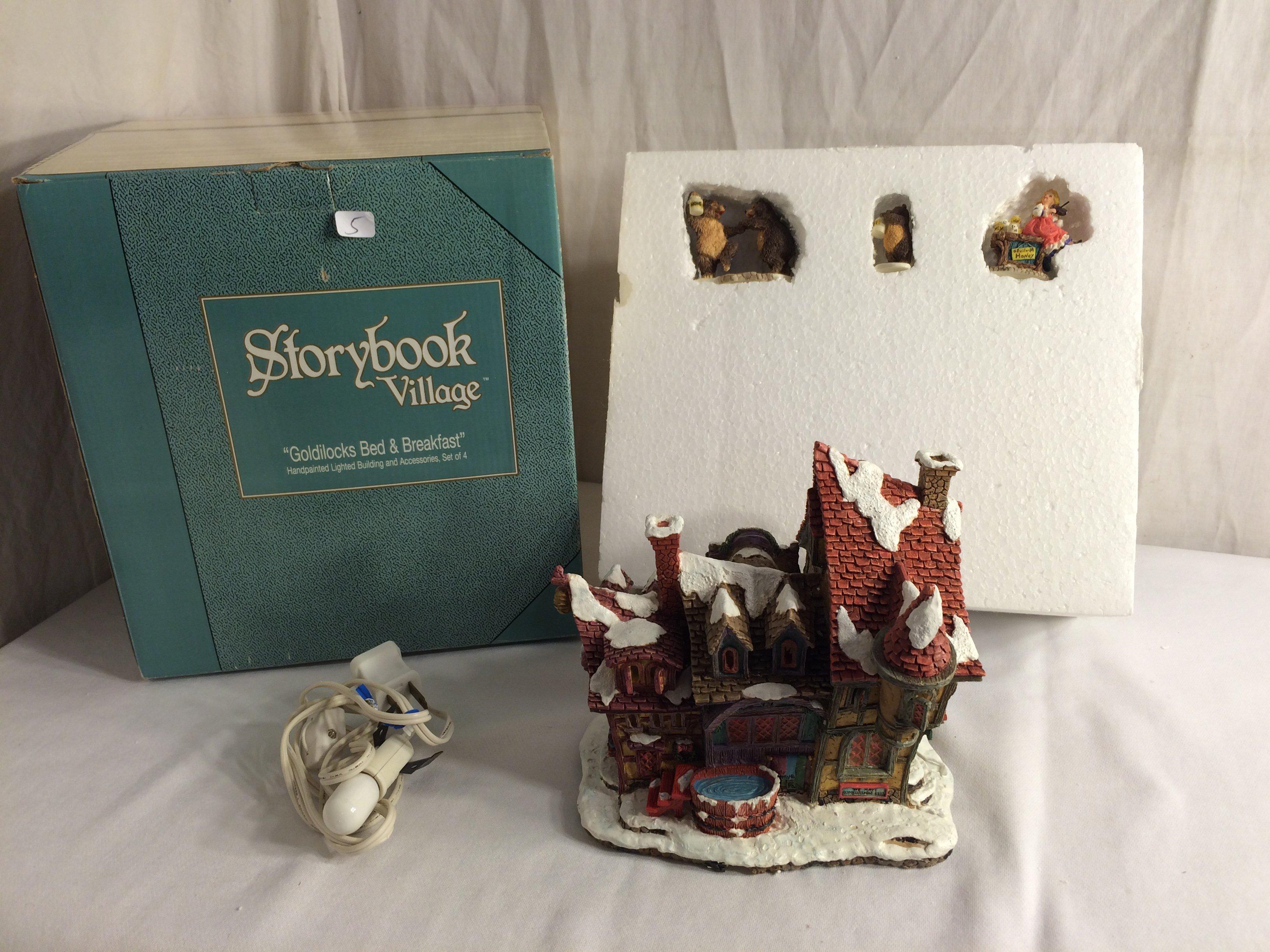 Collector Storybook Village Fairy Tales "Goldilocks Bed & Breakfast" Handpainted Lighted Building se