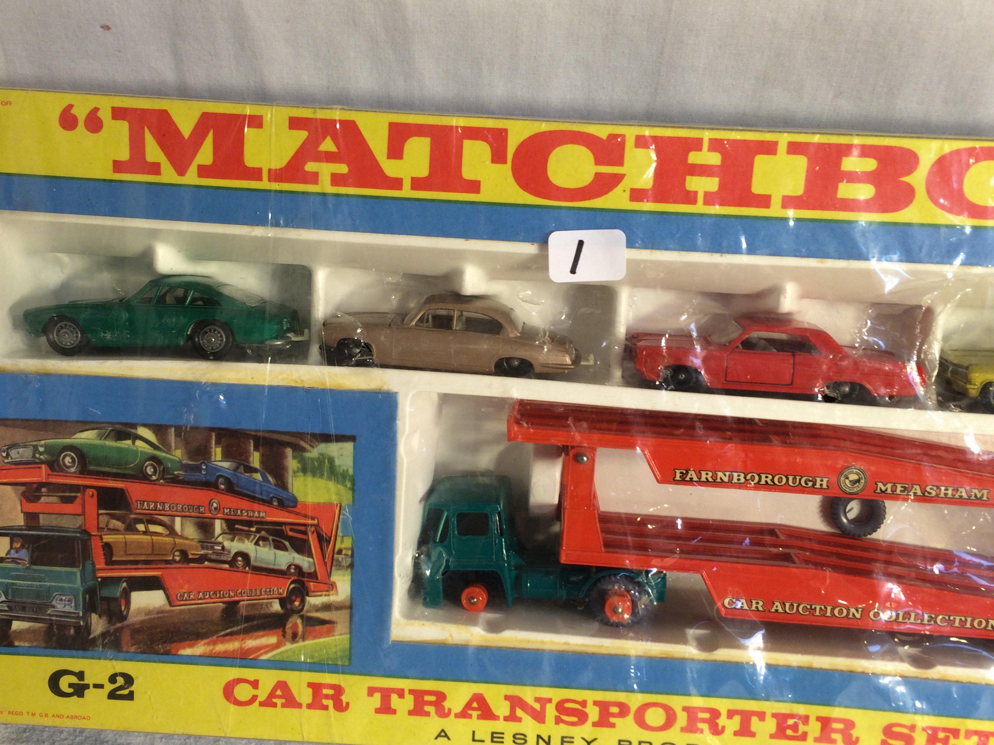 Collector Vintage Matchbox Lesney Product Car Transporter Set G-2 14" Width By 6.3/4" T Box Sz