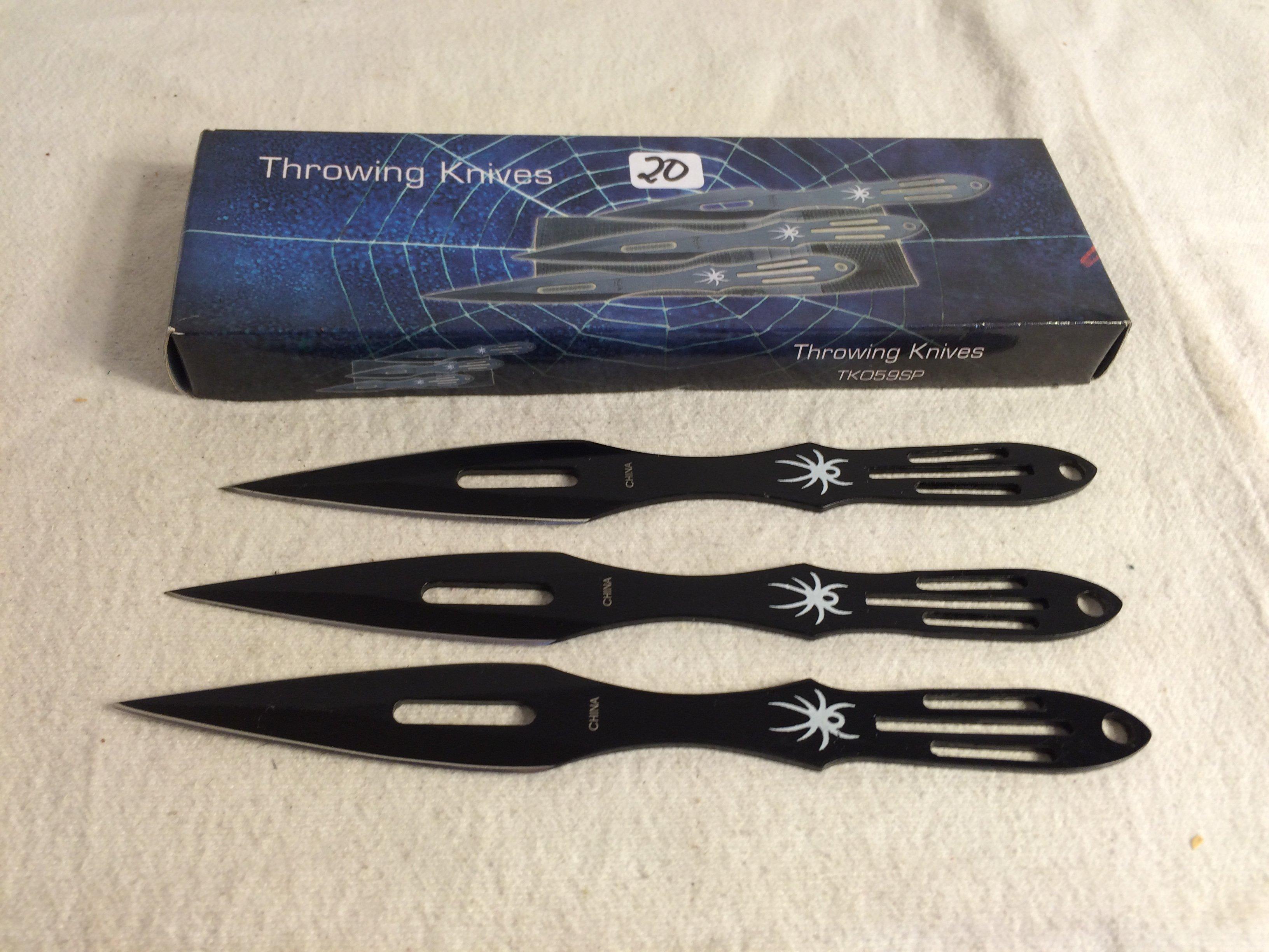 Collector Frost Throwing Knives TKO59SP  8" Stainless Steel Blade 3 Pcs. Packed in One