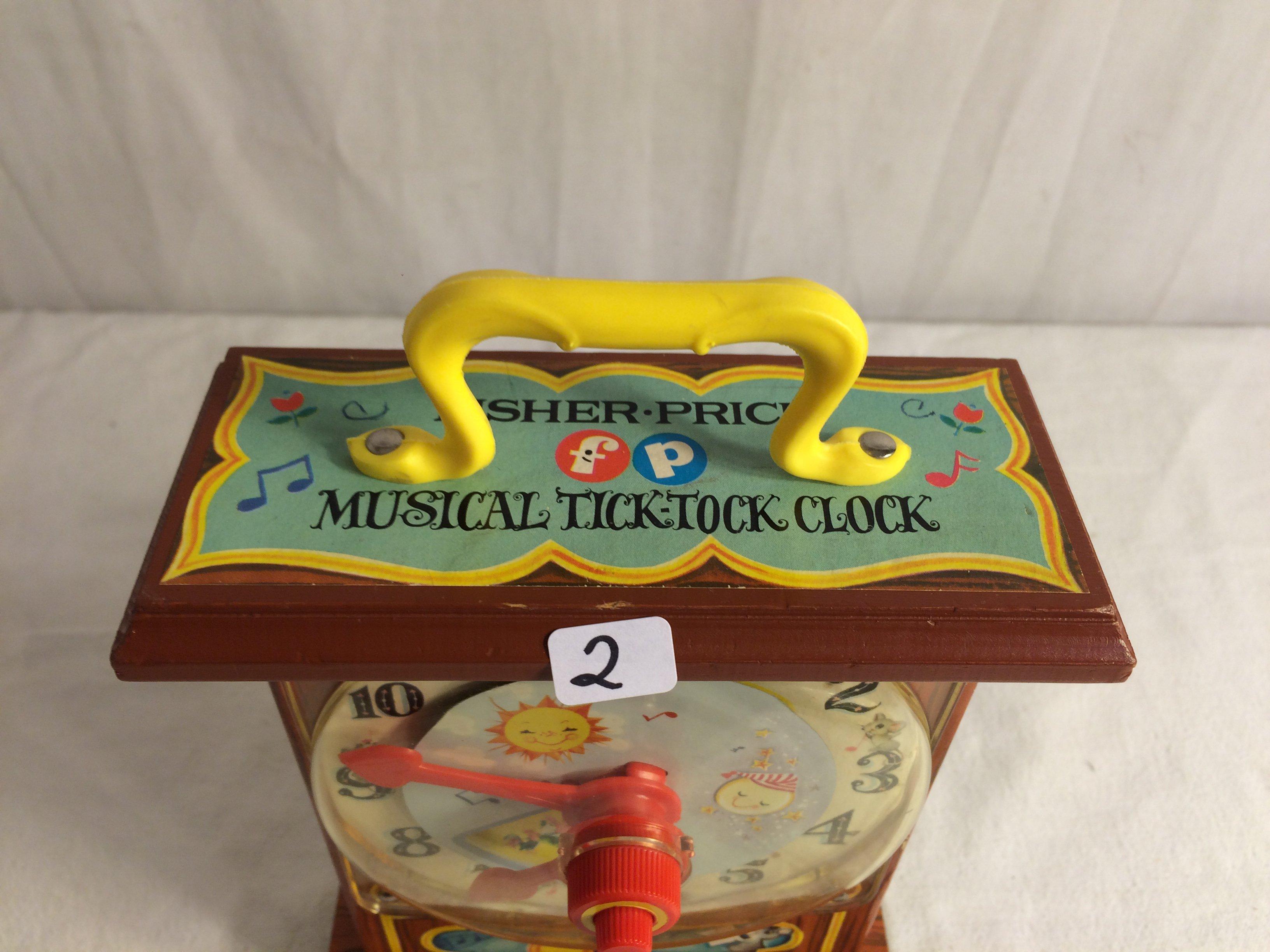 Collector Vintage 1962 Fisher Price Toys Musical Tick-Tock Clock No.997 Size:10.5"T by 6.5