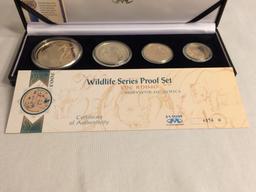 2003 Silver Wildlife Series The Rhino Survivor Of Africa Four Coin Proof Set With COA 570