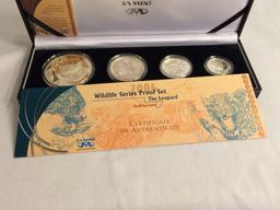 2004 Silver Africa Wildlife Series The Leopard The African Legend Four Coin Proof Set W/COA 424