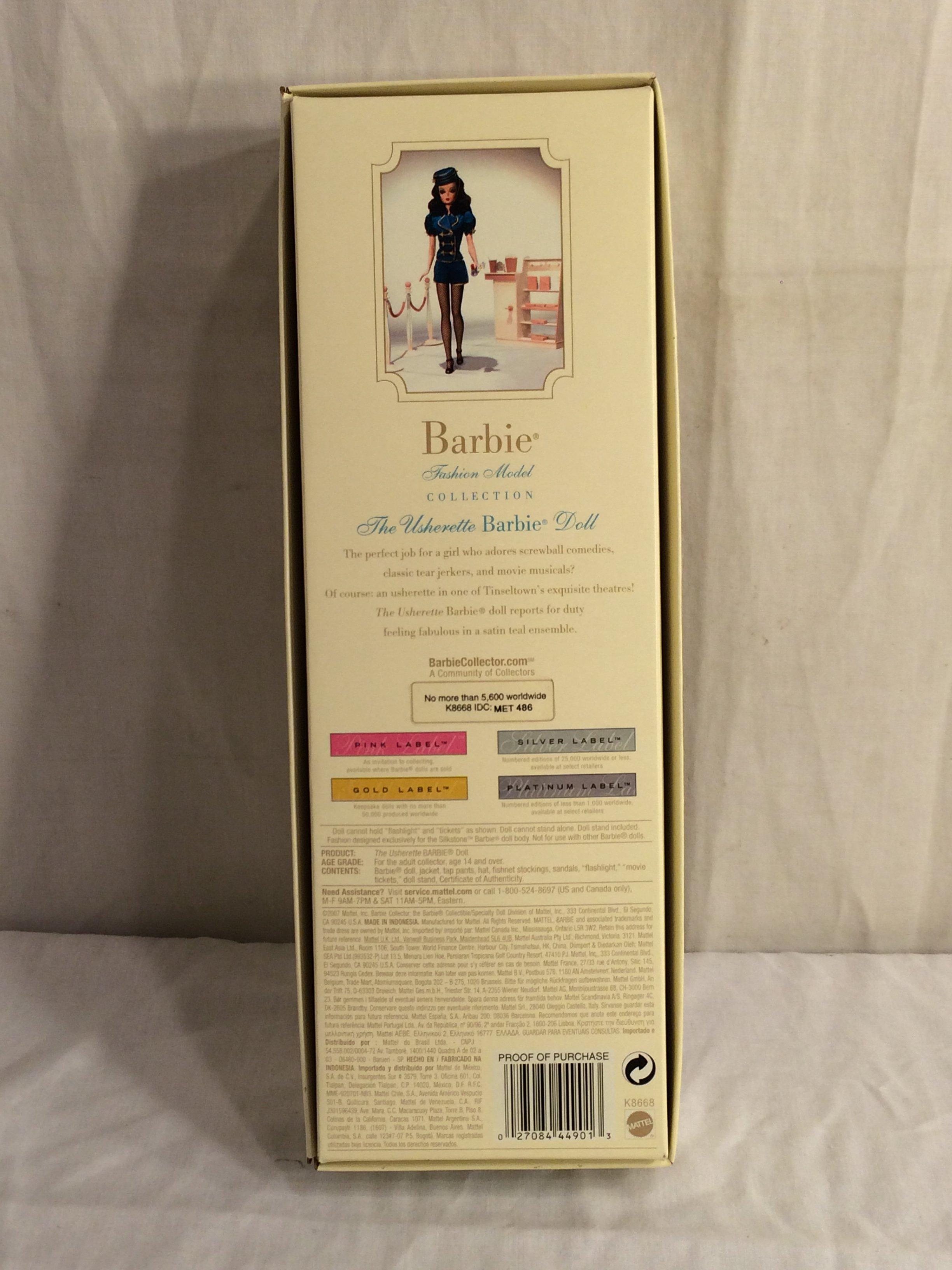 NIB Barbie Genuine Silkstone Body Fashion Model Gold Label Collection "The Usherette" 13.5" TBox