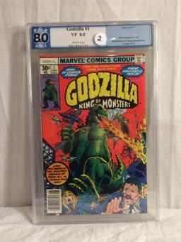 Collector PGX World 8.0 Marvel 8/77 GodZilla #1 VF 8.0 Graded Comic Book