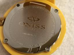 Collector New Oniss Paris Yellow Ceramic Sapphire Crystal Wristband 3ATM Water Resistant