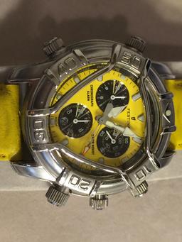 Collector New Festina No.5564 Water Resistant 10ATM  Yellow leather Wrist Band