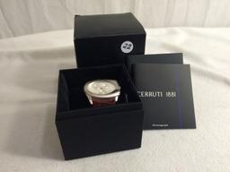 Collector New Cerruti 1881 Chronograph Men's Watch Brown Leather Wristband