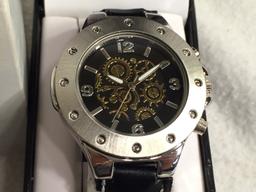 Collector New Sheffield Black Leather WristbandMen's Watch
