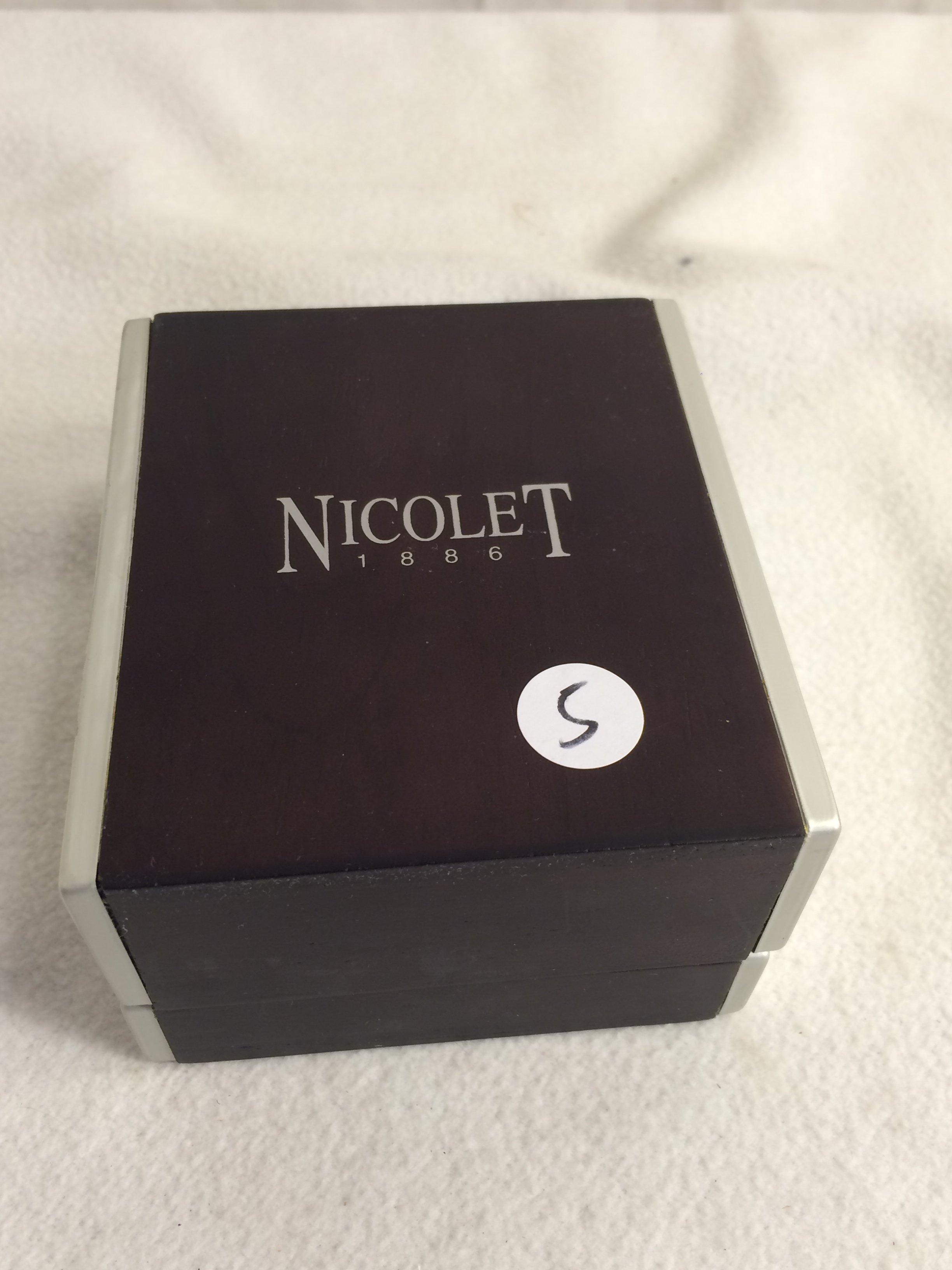 Collector New Nicolet Sapphire Crystal 10ATM Water Resistant Stainless Steel Men's Watch