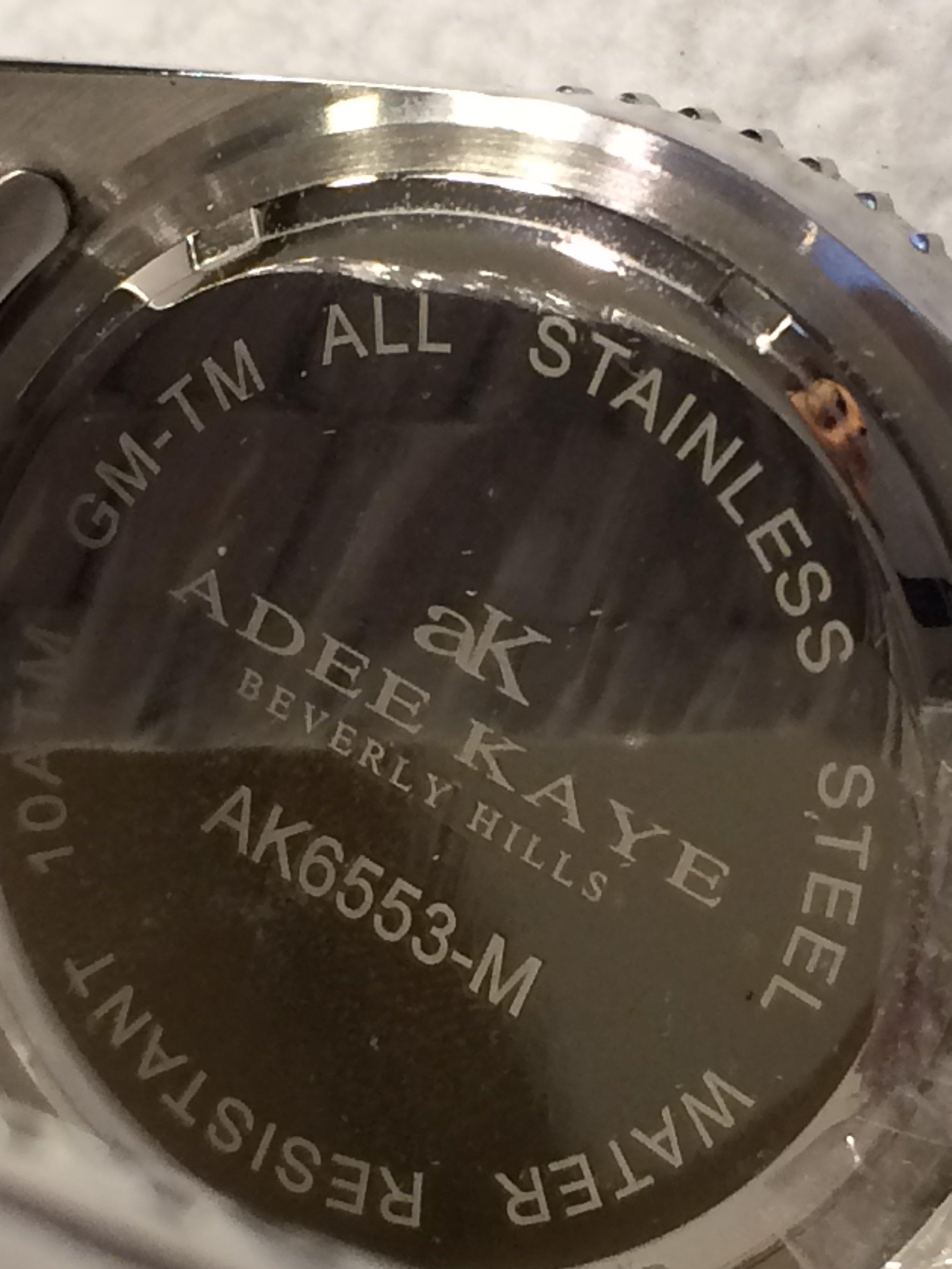 Collector New Adee Kaye Beverly Hills AK6553-M 10ATM Water Resistant Stainless Steel Wristband