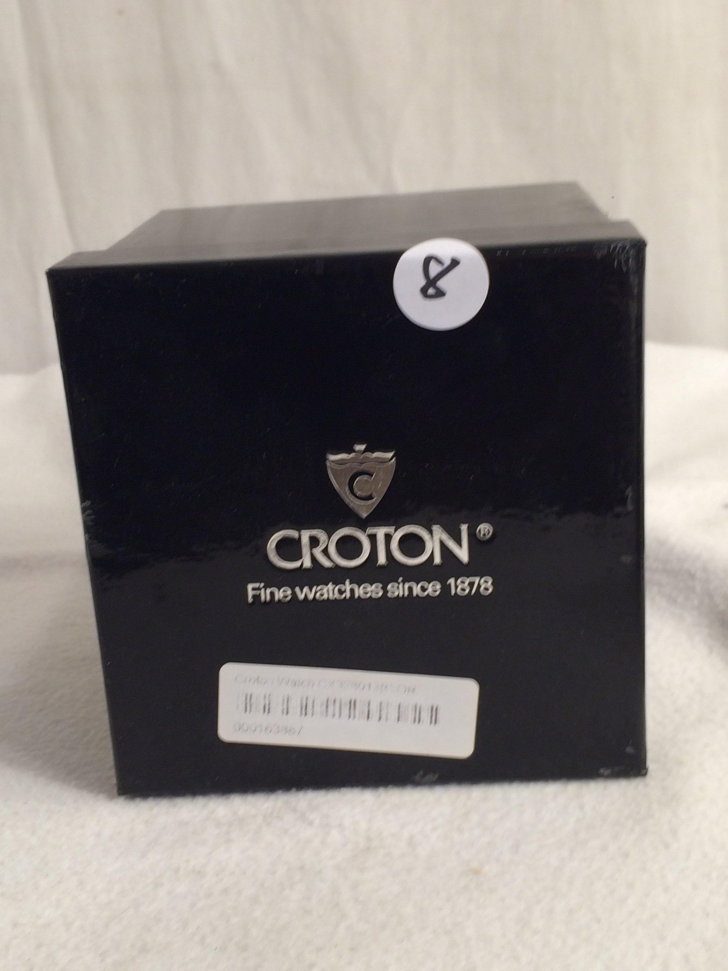 Collector New Croton Fine Watches CX 328013BSOR  Black Rubber Wristband