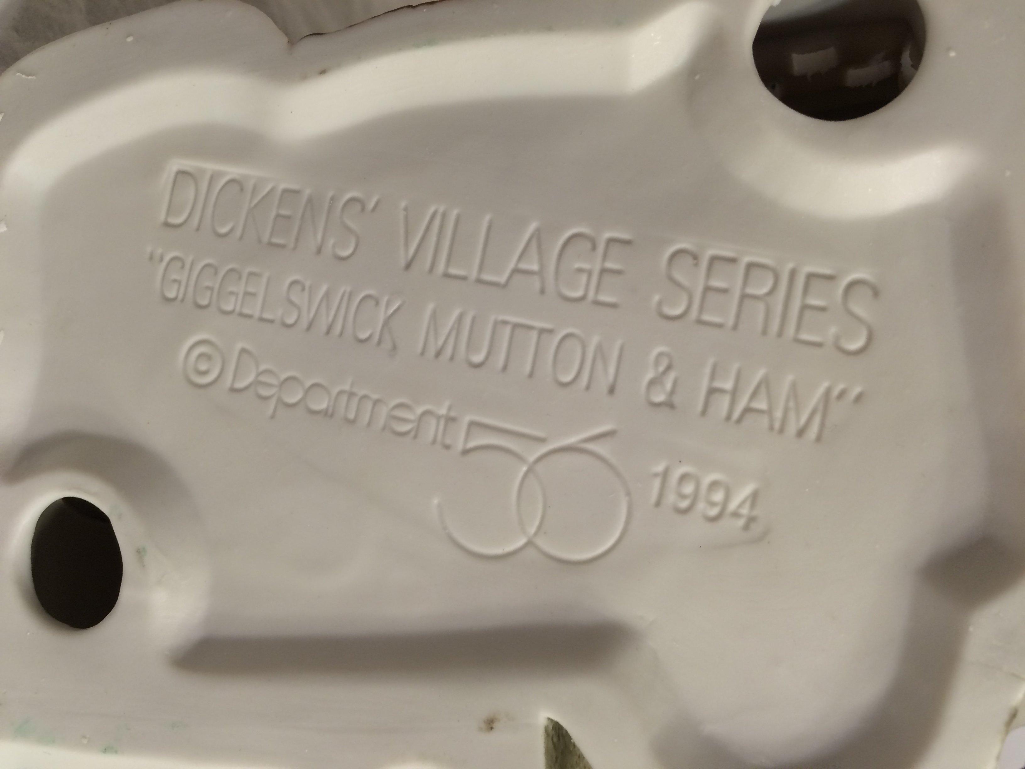 Department 56 Heritage Village Collection Dickens Series "Giggleswick Mutton & Ham Porcelain 9"x7"