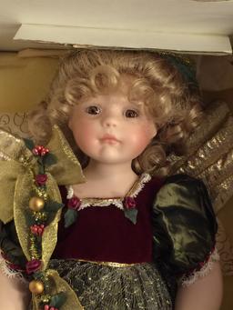 Collector Frankin Heirloom Porcelain Doll "Holiday Fairy Doll " Box Size: 18"Tall