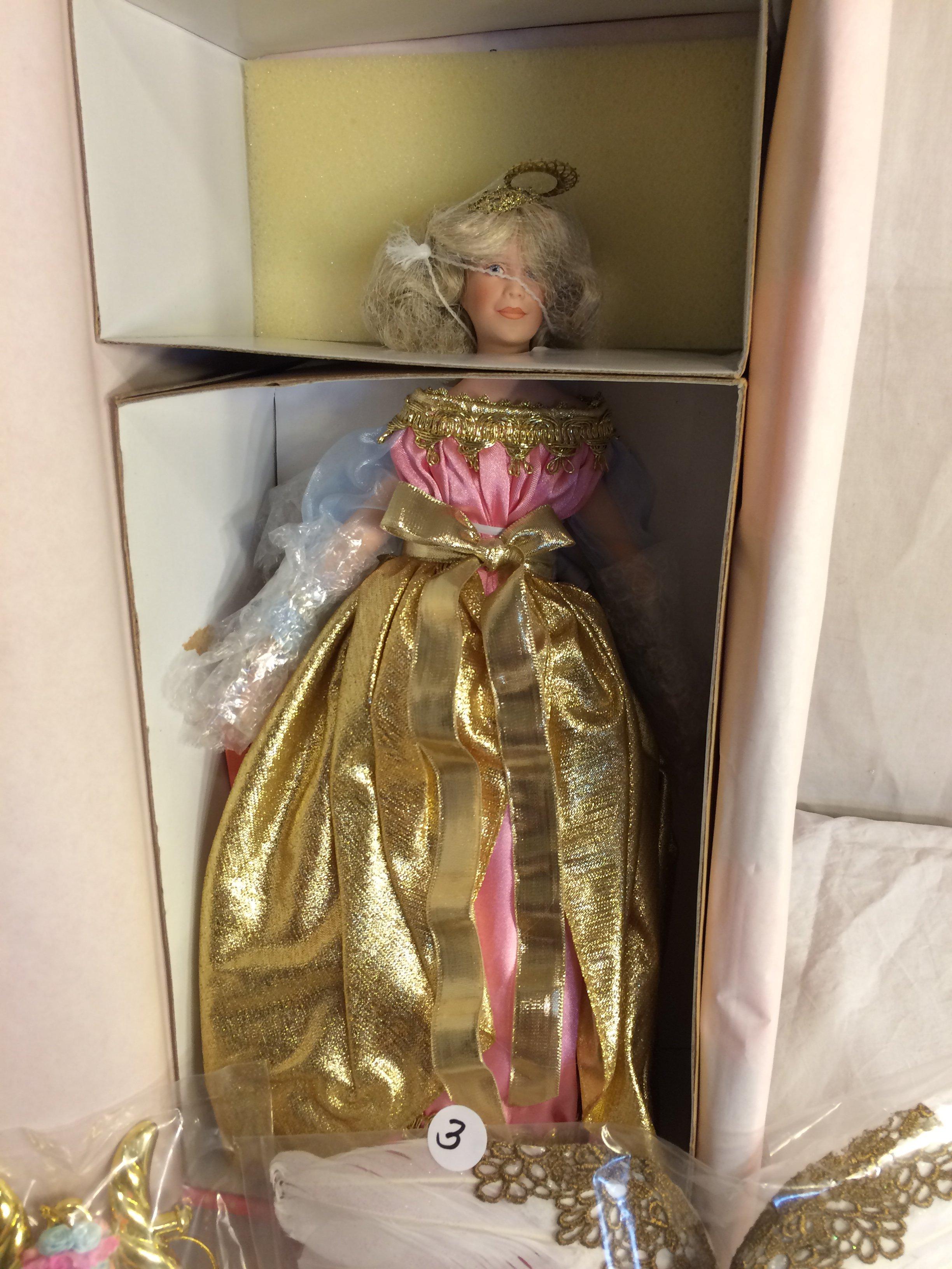 Collector Paradise Gallery Treasury Collection Porcelain Doll "Treetop Angel" Box Size:16"tall