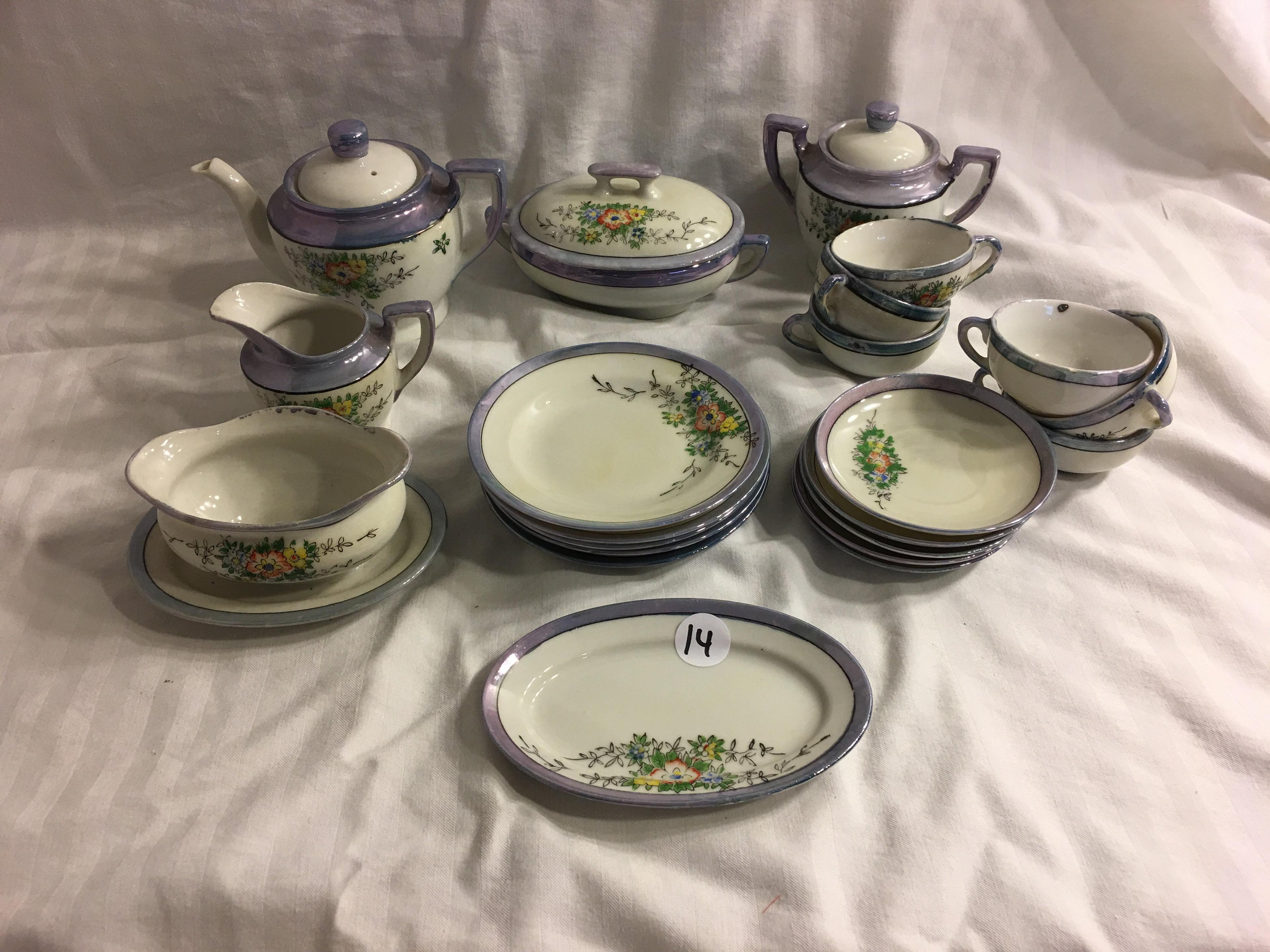 Lot of 22 Pieces Collector Vintage Miniature Occupied Japan Tea Set - See Pictures Detailed