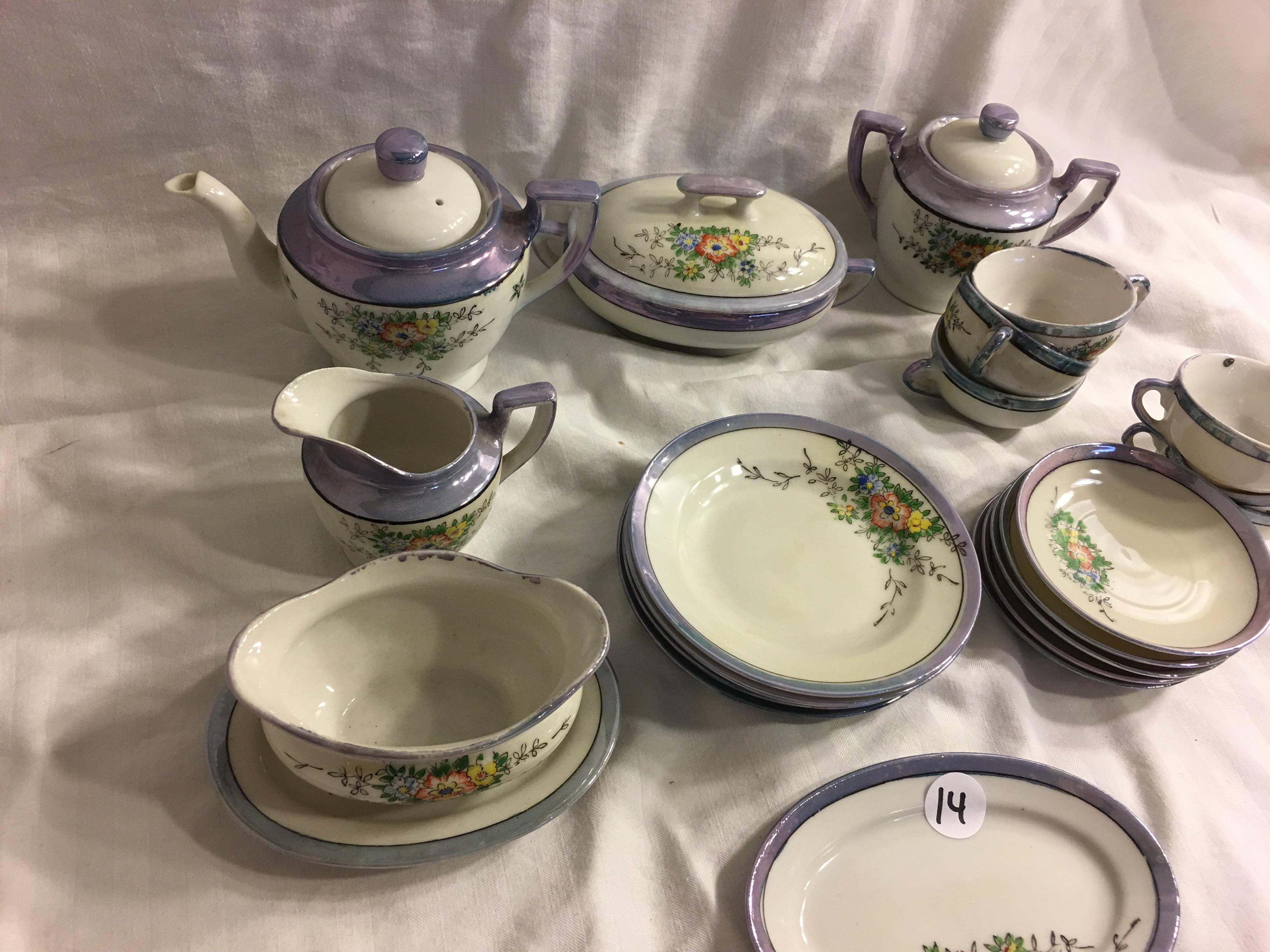 Lot of 22 Pieces Collector Vintage Miniature Occupied Japan Tea Set - See Pictures Detailed